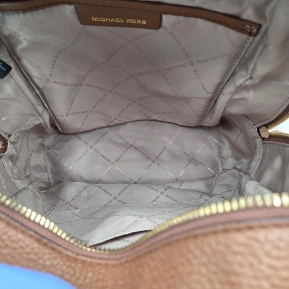 Michael Kors Adina Backpack Pebbled Leather Brown Medium Gold Hardwear Bag main image 6